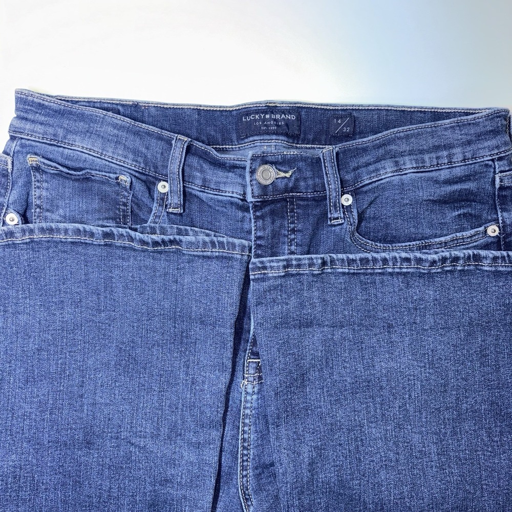 Lucky Brand Stevie High Rise Flare Jeans Womens 14/32 Y2K Retro Medium Wash